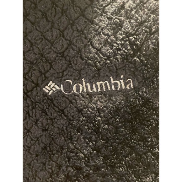 COLUMBIA Black Full Zip Jacket Fuzzy Size Large - Picture 3 of 4